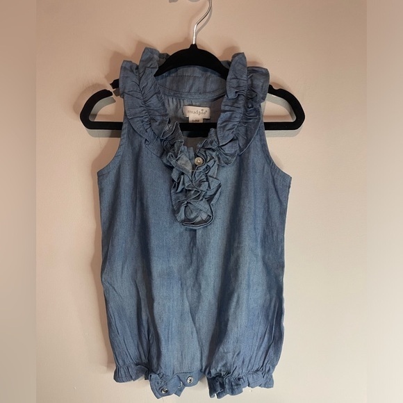 MUDPIE Chambray Romper Size 0-6month‎ - Picture 1 of 4